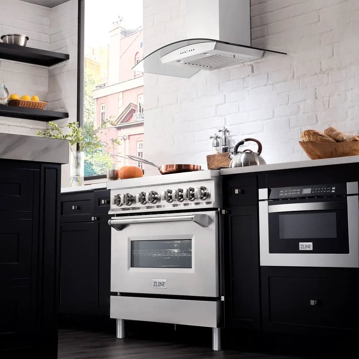 ZLINE 36" Gas Burner/Electric Oven Range, Brass Burners, RA-BR-36 by Farmhouse Kitchen and Bath
