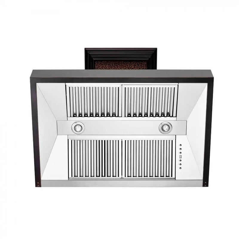 ZLINE 36" Hand-Hammered Copper Finish Wall Range Hood, 655-HBXXX-36 by Farmhouse Kitchen and Bath