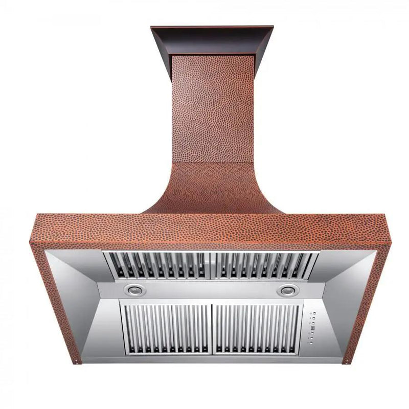 ZLINE 36" Hand-Hammered Copper Finish Wall Range Hood, 8632H-36 by Farmhouse Kitchen and Bath