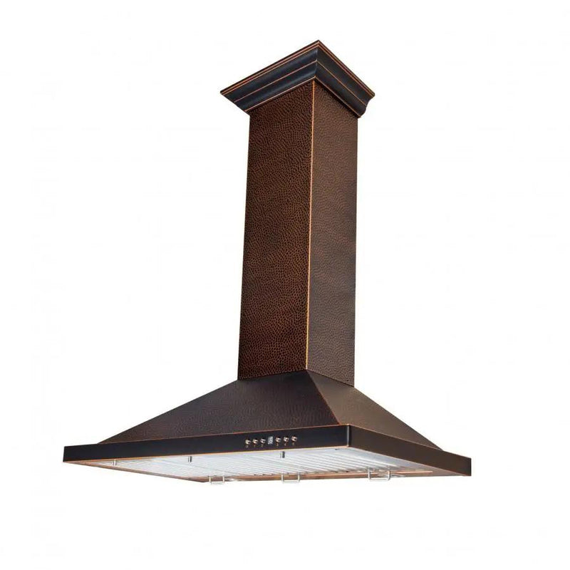 ZLINE 36" Hand-Hammered Copper Finish Wall Range Hood, 8KBH-36 by Farmhouse Kitchen and Bath
