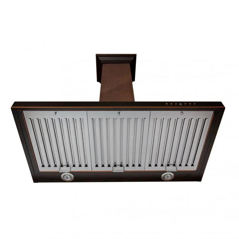 ZLINE 36" Hand-Hammered Copper Finish Wall Range Hood, 8KBH-36 by Farmhouse Kitchen and Bath