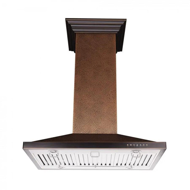 ZLINE 36" Hand Hammered Copper Island Range Hood, 8GL2Hi-36 by Farmhouse Kitchen and Bath