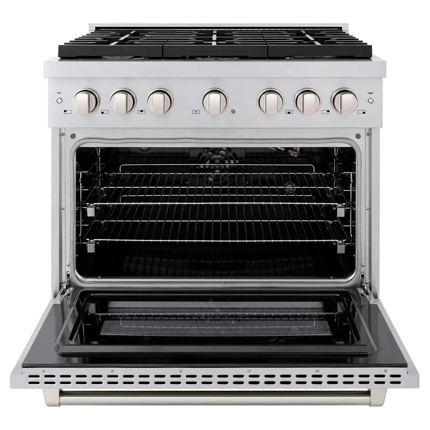 ZLINE 36 in. 5.2 cu. ft. 6 Burner Gas Range with Convection Gas Oven in Stainless Steel, SGR36 by Farmhouse Kitchen and Bath