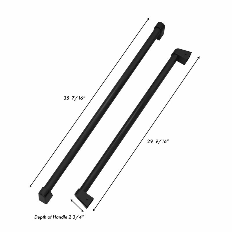 ZLINE 36 In. Autograph Edition Matte Black Handle Set for Built in Refrigerators (3 Handles) (RBIVHZ-MB-36) by Farmhouse Kitchen and Bath