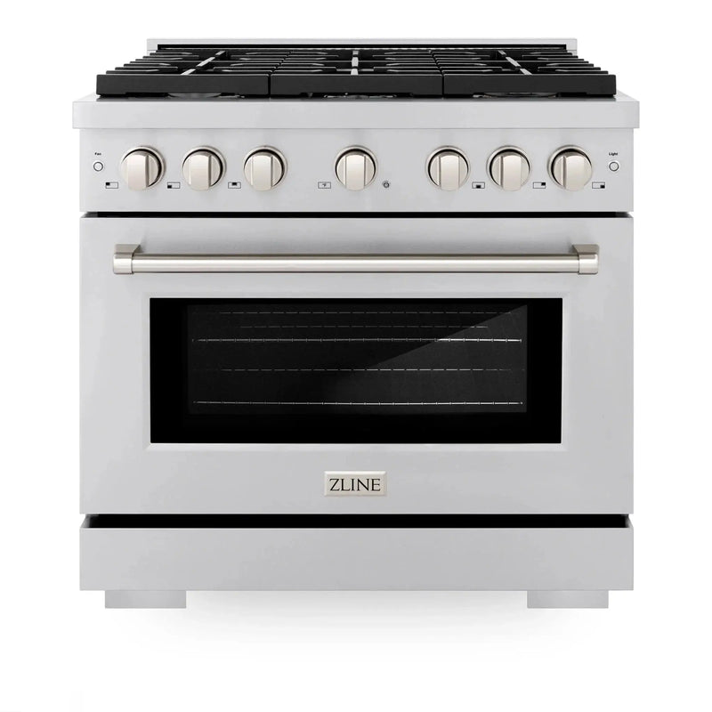 ZLINE 36 In. Gas Range, Stainless Steel w/ Brass Burners, SGR-BR-36 by Farmhouse Kitchen and Bath
