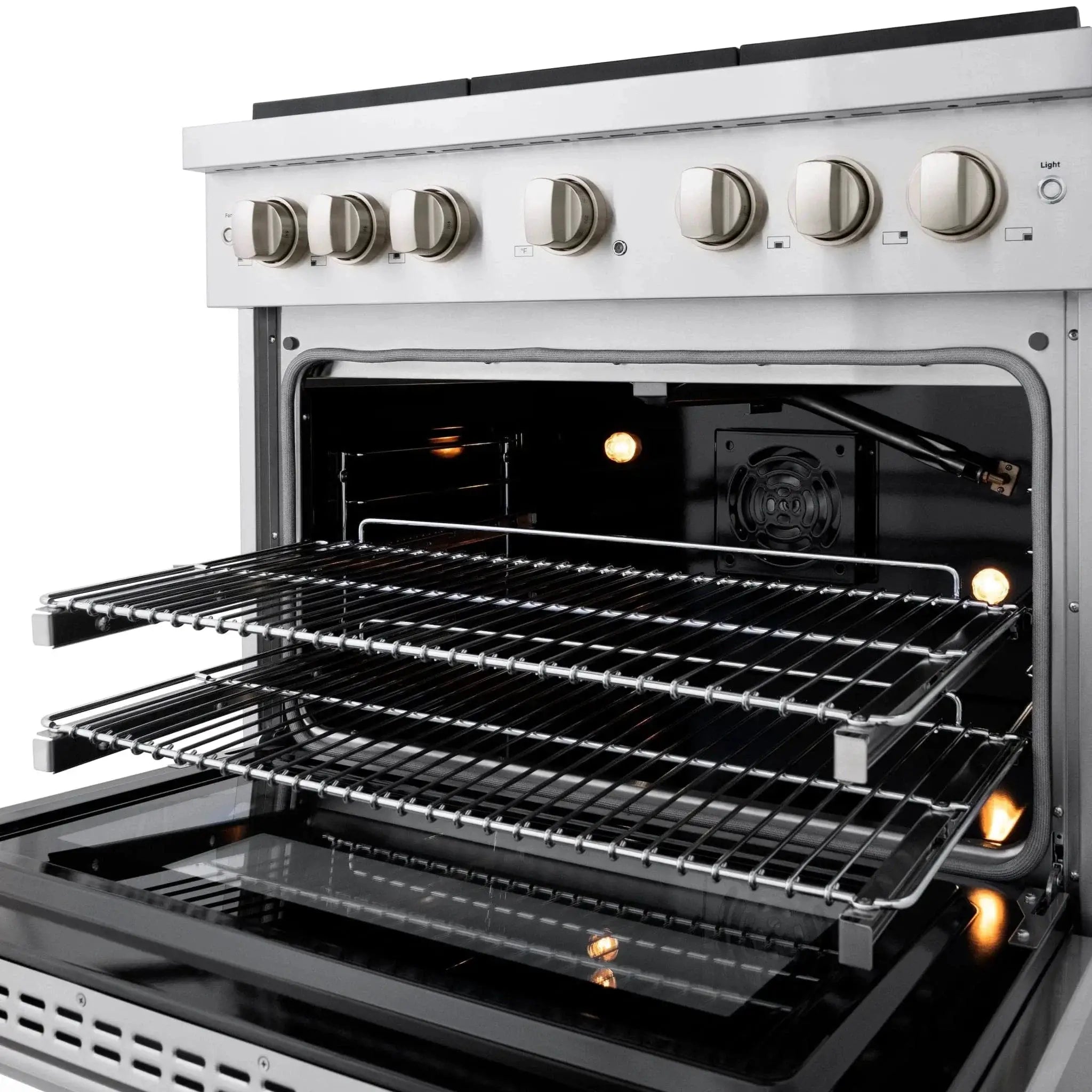 ZLINE 36 In. Gas Range, Stainless Steel w/ Brass Burners, SGR-BR-36 by Farmhouse Kitchen and Bath