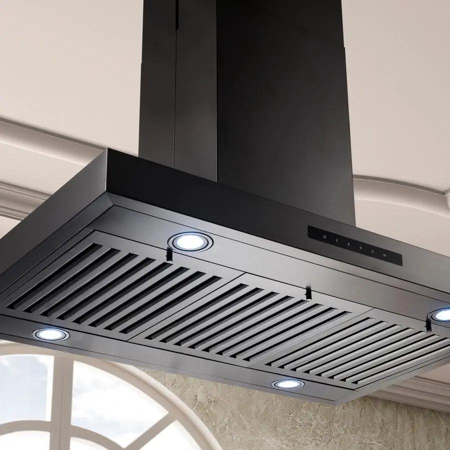 ZLINE 36" Island Mount Range Hood in Black Stainless Steel, BSKE2iN-36 by Farmhouse Kitchen and Bath