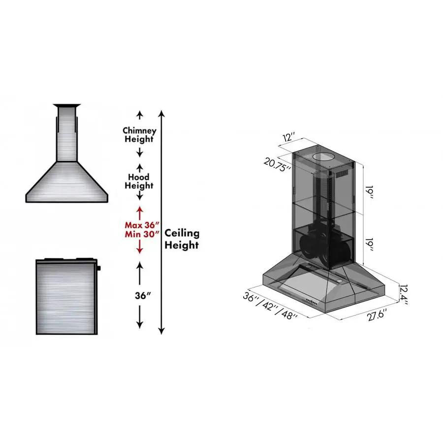 ZLINE 36" Outdoor Stainless Island Range Hood, 697i-304-36 by Farmhouse Kitchen and Bath