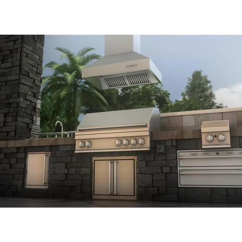 ZLINE 36" Outdoor Stainless Island Range Hood, 697i-304-36 by Farmhouse Kitchen and Bath