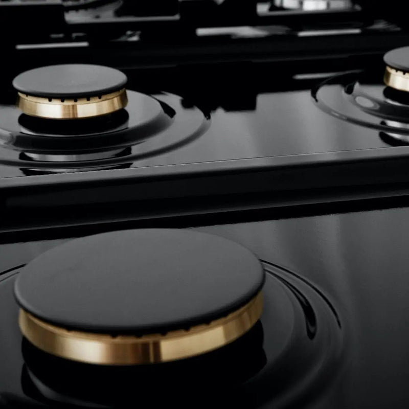 ZLINE 36" Porcelain Rangetop, DuraSnow®, 6 Brass Burners, RTS-BR-36 by Farmhouse Kitchen and Bath