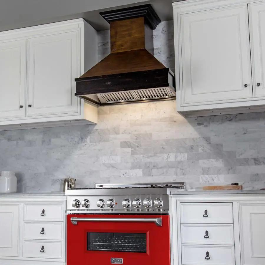 ZLINE 36" Professional Dual Fuel Range, Red Matte Door, RA-RM-36 by Farmhouse Kitchen and Bath