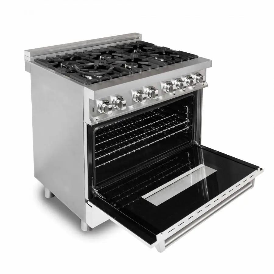 ZLINE 36" Professional Dual Fuel Range, White Matte Door, RA-WM-36 by Farmhouse Kitchen and Bath