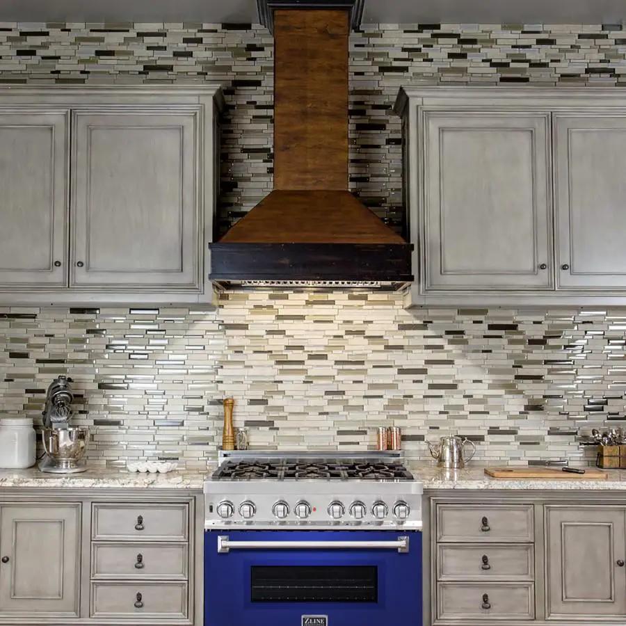 ZLINE 36" Professional Dual Fuel Range with Blue Gloss Door, RA-BG-36 by Farmhouse Kitchen and Bath