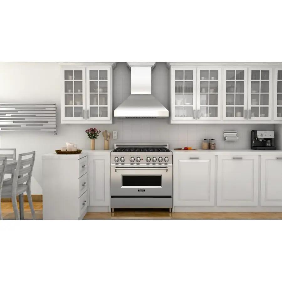 ZLINE 36" Professional Wall Range Hood, Stainless Steel, 597CRN-36 by Farmhouse Kitchen and Bath
