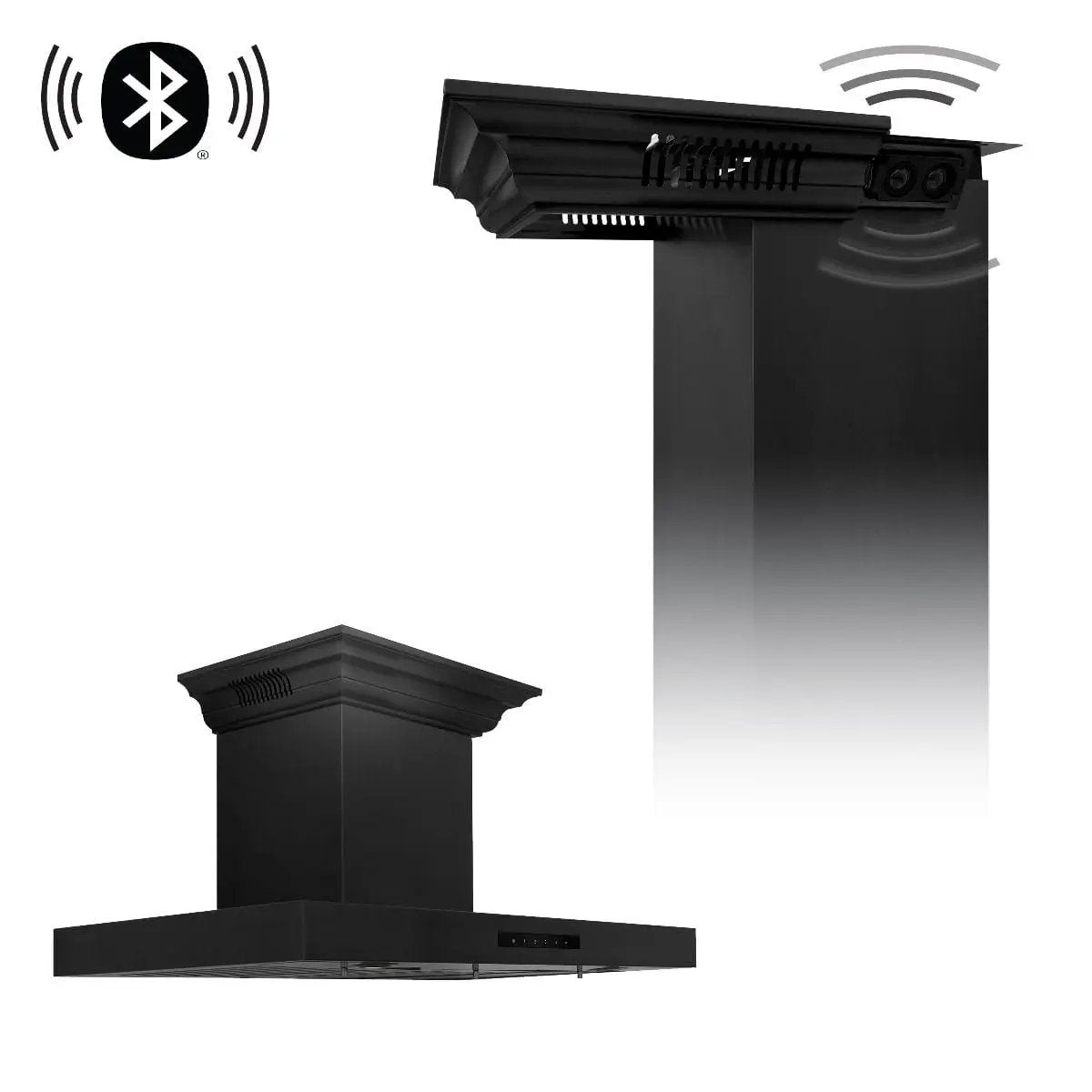 ZLINE 36" Range Hood, Black Stainless Steel, Speakers, BSKENCRN-BT-36 by Farmhouse Kitchen and Bath
