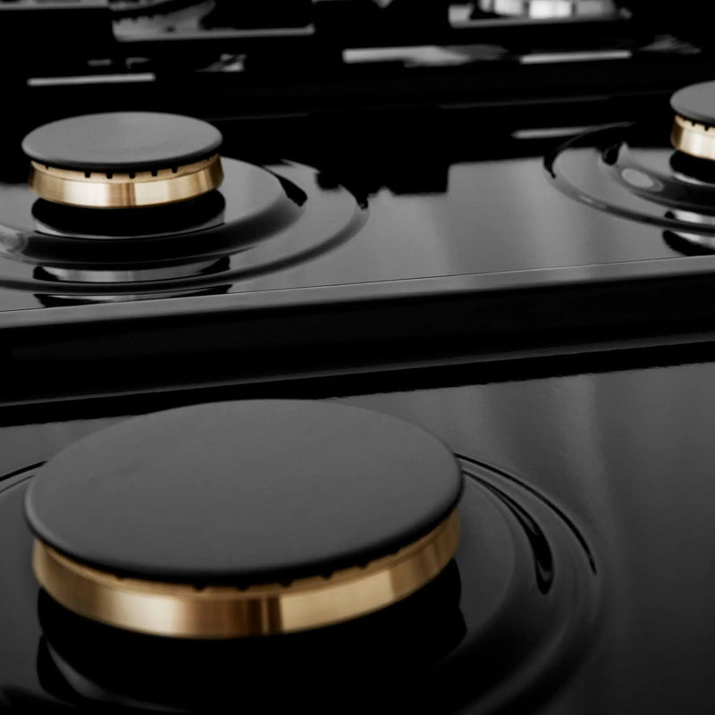 ZLINE 36" Rangetop, DuraSnow Stainless, MatteBlack Accents, RTSZ-36-MB by Farmhouse Kitchen and Bath