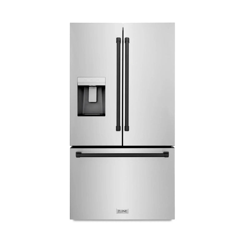ZLINE 36" Refrigerator, Water, Ice Dispenser, Fingerprint Resistant, RSMZ-W-36-MB by Farmhouse Kitchen and Bath
