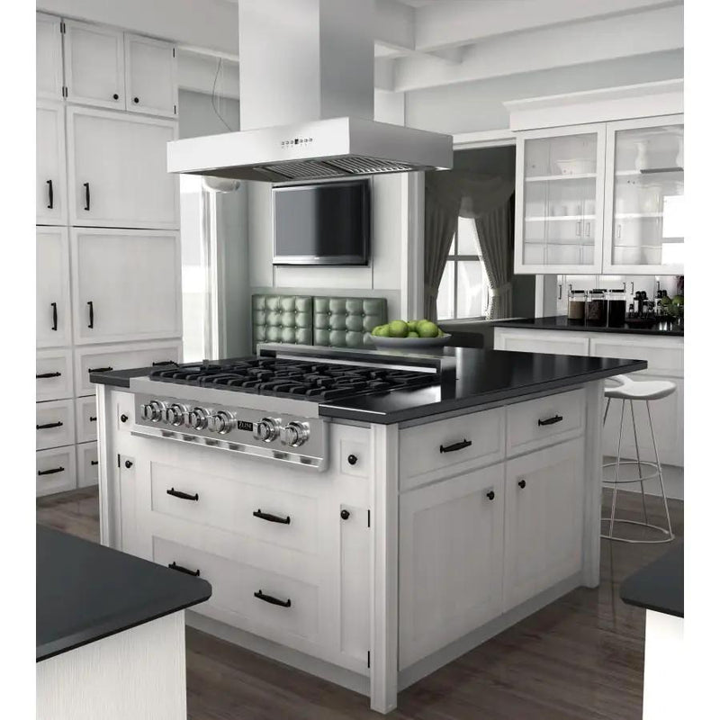 ZLINE 36" Remote Blower Stainless Island Range Hood, KECOMi-RS-36-400 by Farmhouse Kitchen and Bath