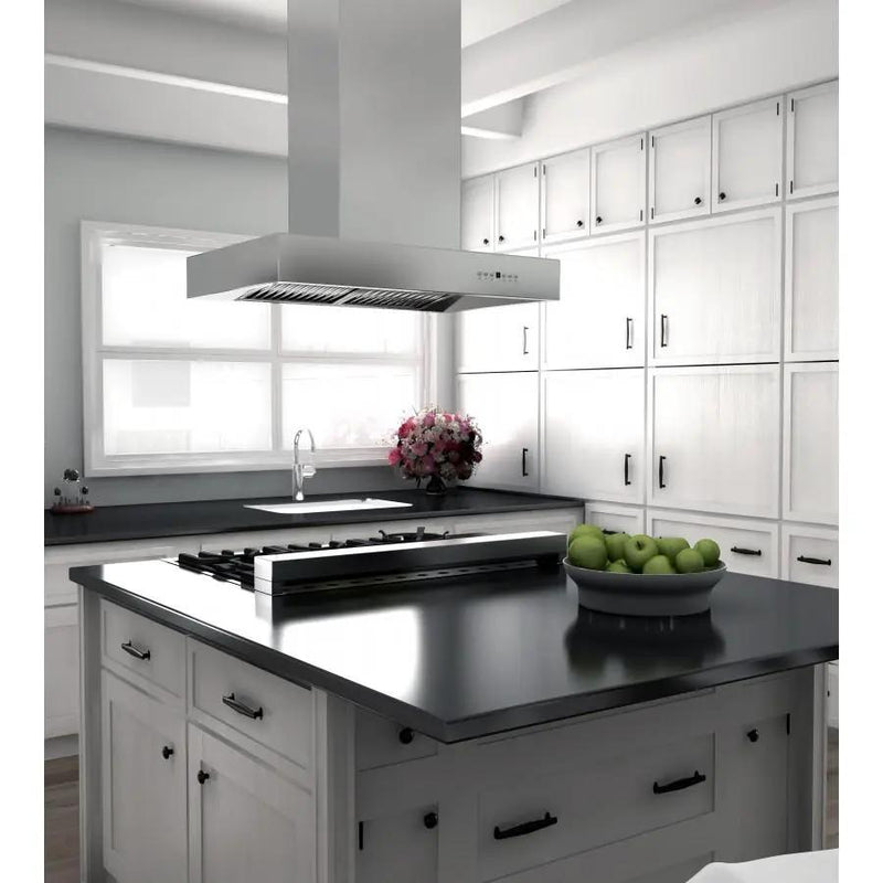 ZLINE 36" Remote Dual Blower Stainless Island Range Hood, KECOMi-RD-36 by Farmhouse Kitchen and Bath