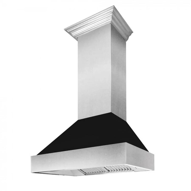 ZLINE 36" Snow Finish Wall Range Hood, Black Matte Shell, 8654BLM-36 by Farmhouse Kitchen and Bath