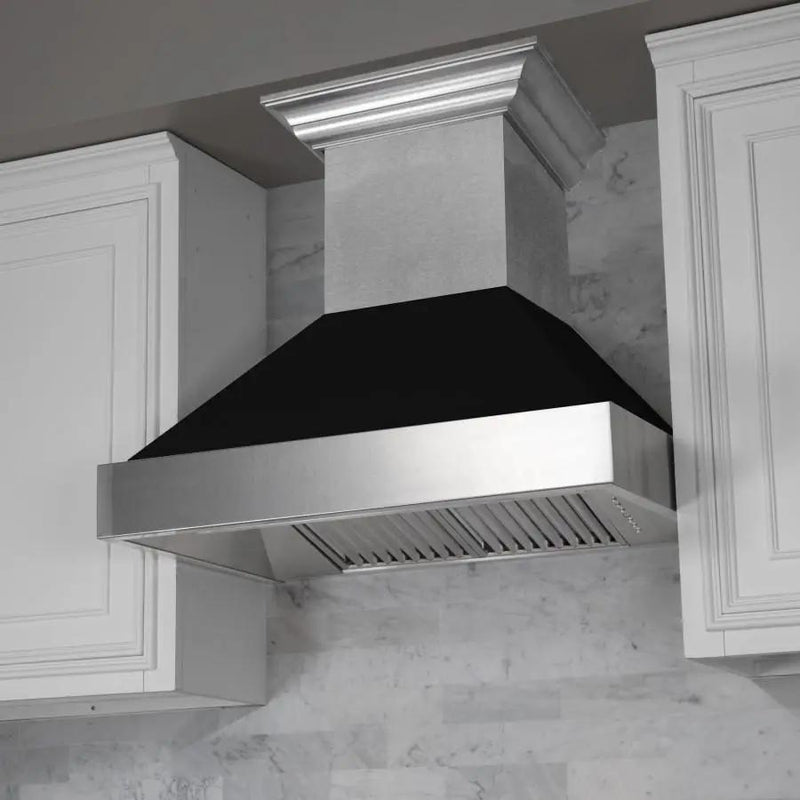 ZLINE 36" Snow Finish Wall Range Hood, Black Matte Shell, 8654BLM-36 by Farmhouse Kitchen and Bath