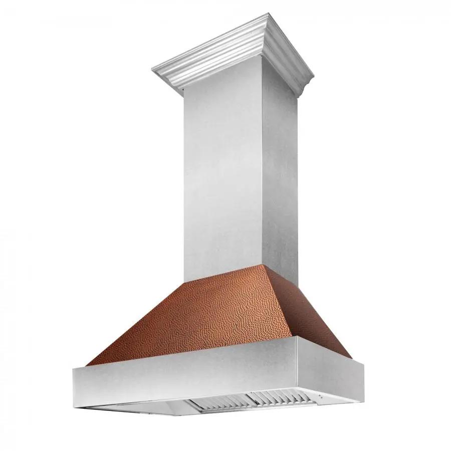 ZLINE 36" Snow Finish Wall Range Hood, Hammered Copper Shell, 8654HH-36 by Farmhouse Kitchen and Bath