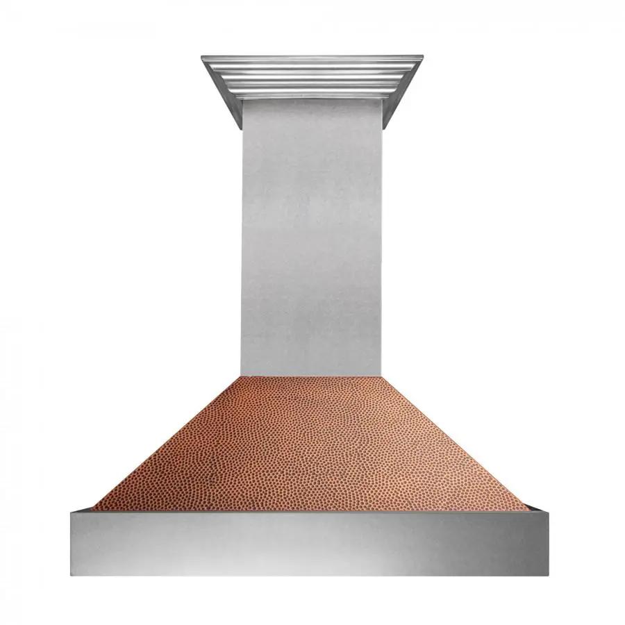 ZLINE 36" Snow Finish Wall Range Hood, Hammered Copper Shell, 8654HH-36 by Farmhouse Kitchen and Bath