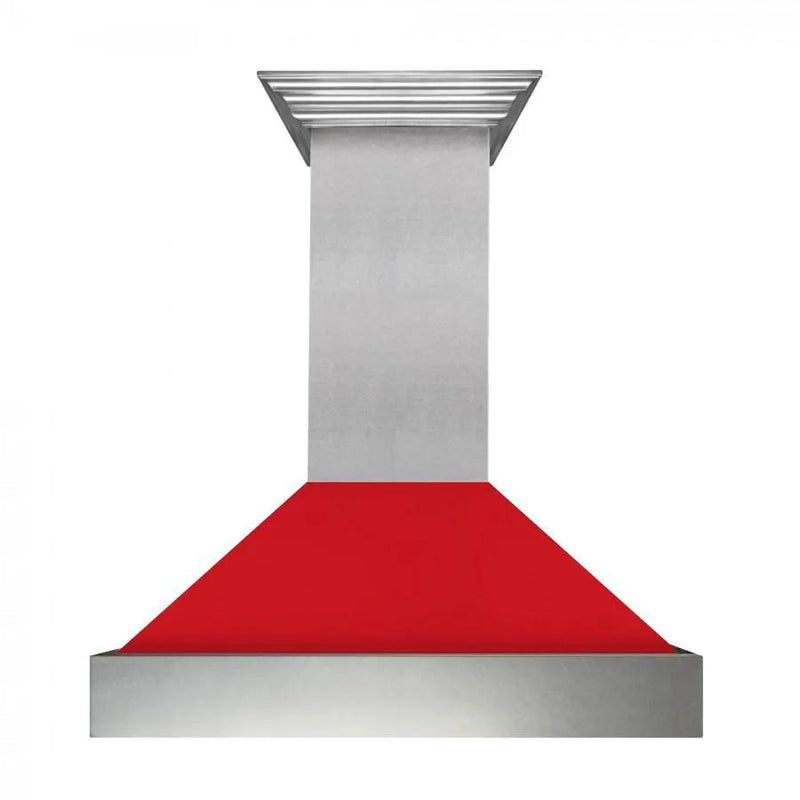 ZLINE 36" Snow Finish Wall Range Hood, Red Matte Shell, 8654RM-36 by Farmhouse Kitchen and Bath
