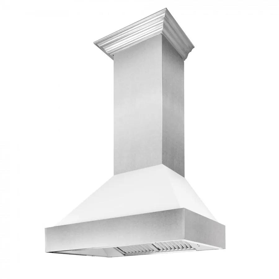 ZLINE 36" Snow Finish Wall Range Hood, White Matte Shell, 8654WM-36 by Farmhouse Kitchen and Bath
