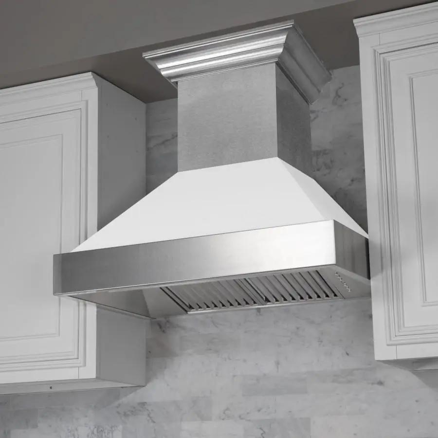 ZLINE 36" Snow Finish Wall Range Hood, White Matte Shell, 8654WM-36 by Farmhouse Kitchen and Bath