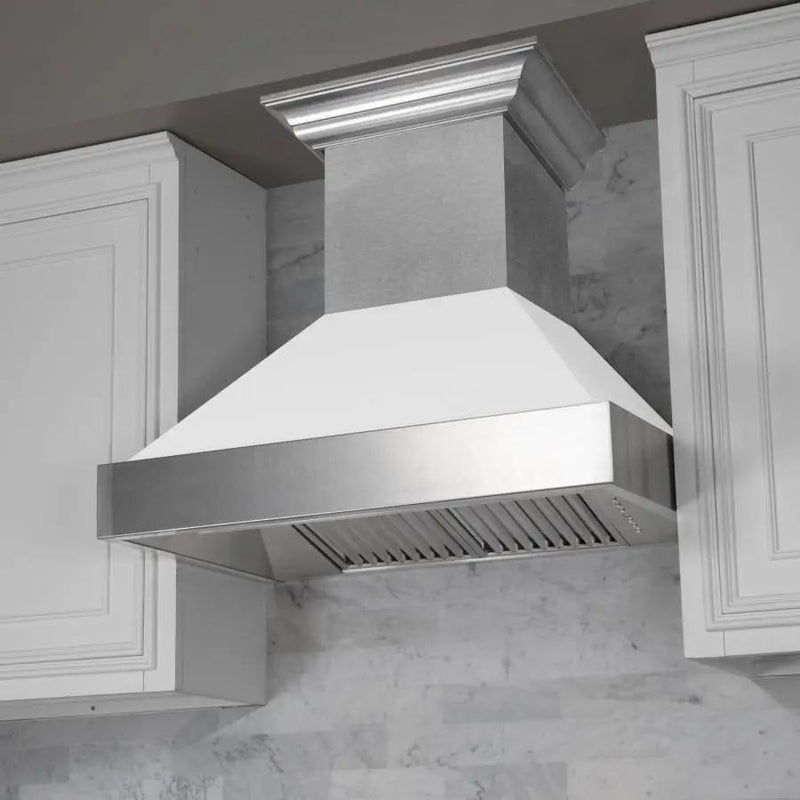 ZLINE 36" Snow Finish Wall Range Hood, White Matte Shell, 8654WM-36 by Farmhouse Kitchen and Bath