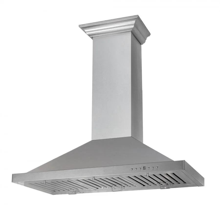 ZLINE 36" Snow Finished Stainless Steel Wall Mount Range Hood, 8KBS-36 by Farmhouse Kitchen and Bath