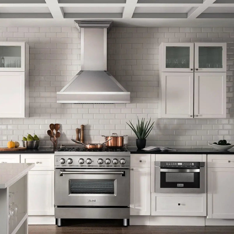 ZLINE 36" Stainless 4.6 cu.ft. 6 Gas Burner/Electric Oven Range, RA36 by Farmhouse Kitchen and Bath