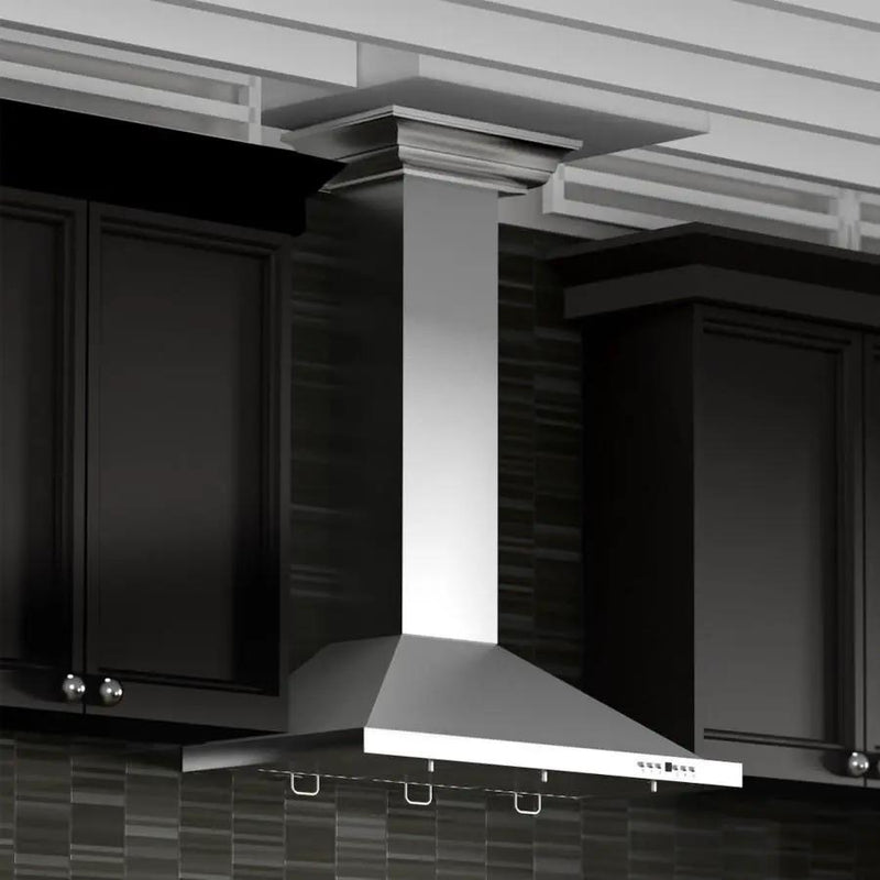 ZLINE 36" Stainless Steel Wall Range Hood, Crown Molding, KBCRN-36 by Farmhouse Kitchen and Bath
