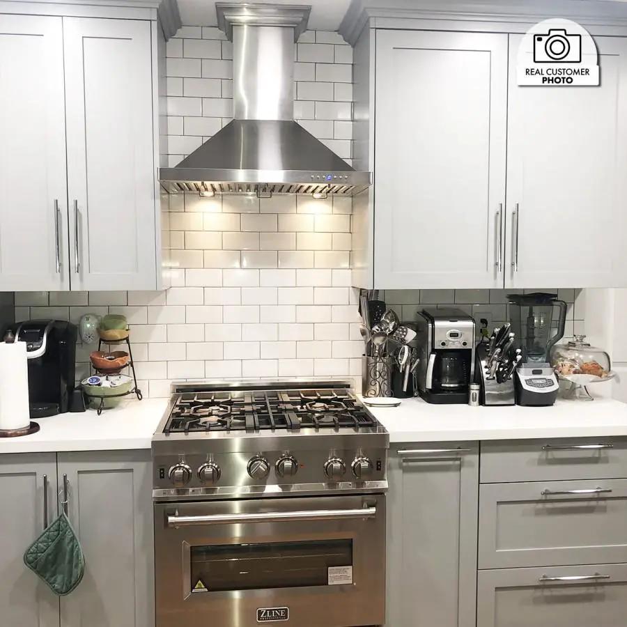 ZLINE 36" Stainless Steel Wall Range Hood, Crown Molding, KBCRN-36 by Farmhouse Kitchen and Bath