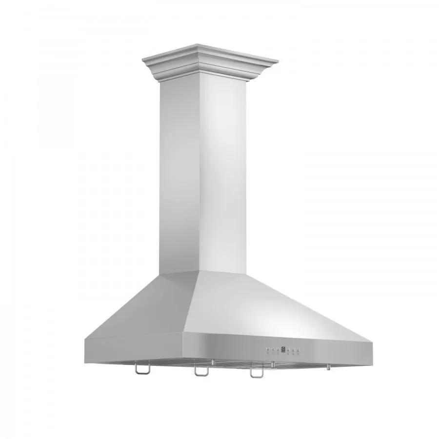 ZLINE 36" Stainless Steel Wall Range Hood, Crown Molding, KL3CRN-36 by Farmhouse Kitchen and Bath