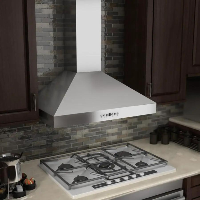 ZLINE 36" Stainless Steel Wall Range Hood, Crown Molding, KL3CRN-36 by Farmhouse Kitchen and Bath