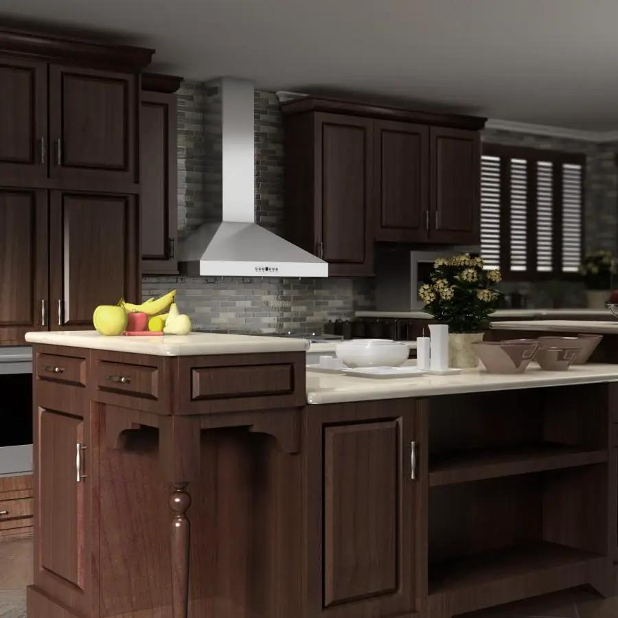 ZLINE 36" Stainless Steel Wall Range Hood, Crown Molding, KL3CRN-36 by Farmhouse Kitchen and Bath