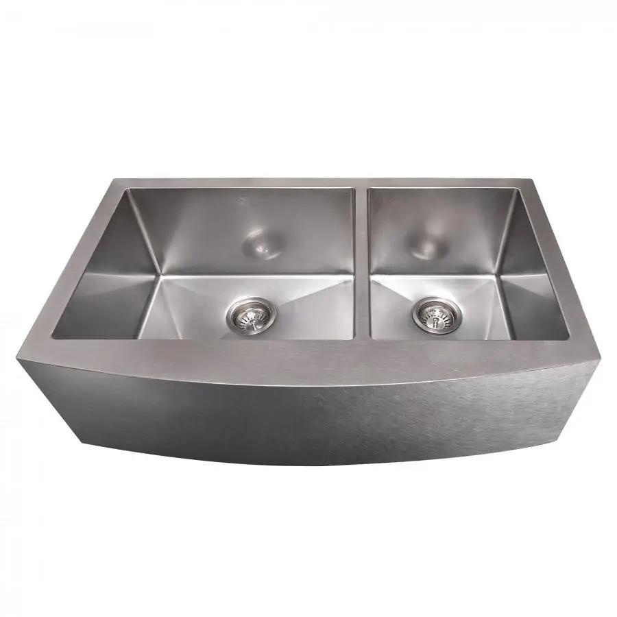 ZLINE 36" Undermount Double Bowl Sink DuraSnow Stainless Steel, SA60D-36S by Farmhouse Kitchen and Bath