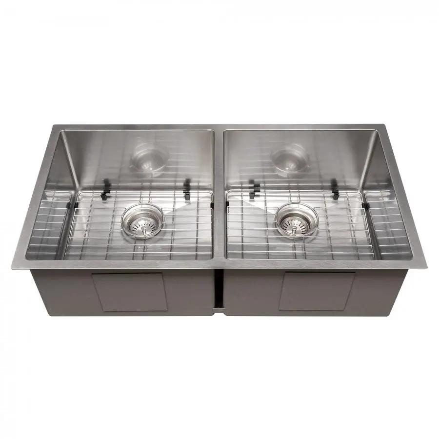 ZLINE 36" Undermount Double Bowl Sink Stainless Steel, SR50D-36S by Farmhouse Kitchen and Bath