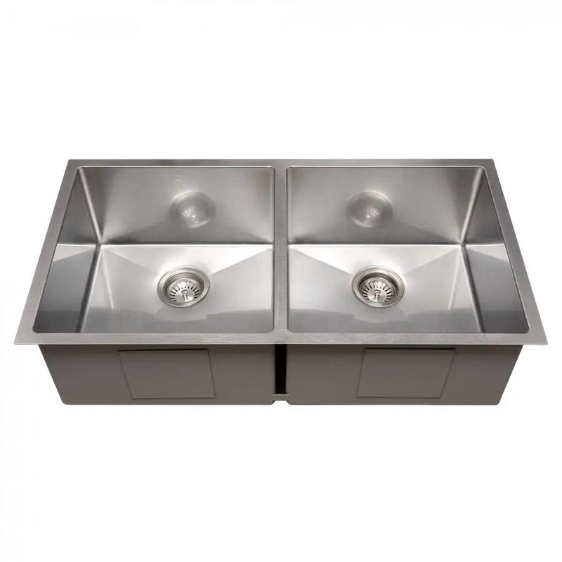 ZLINE 36" Undermount Double Bowl Sink Stainless Steel, SR50D-36S by Farmhouse Kitchen and Bath