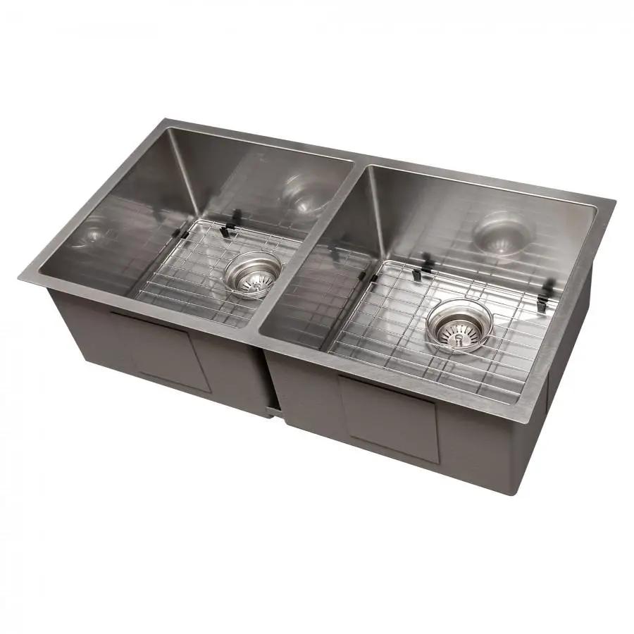 ZLINE 36" Undermount Double Bowl Sink Stainless Steel, SR50D-36S by Farmhouse Kitchen and Bath