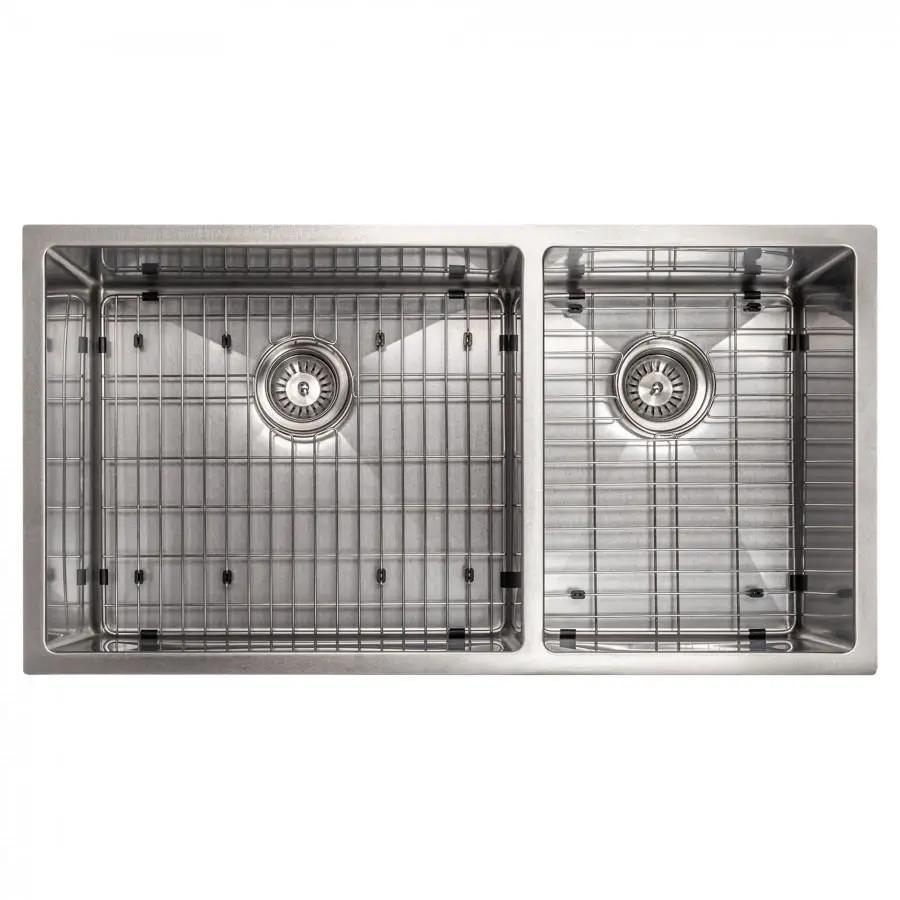 ZLINE 36" Undermount Double Bowl Sink Stainless Steel, SR60D-36S by Farmhouse Kitchen and Bath