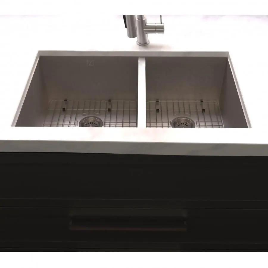 ZLINE 36" Undermount Double Bowl Sink Stainless Steel, SR60D-36S by Farmhouse Kitchen and Bath