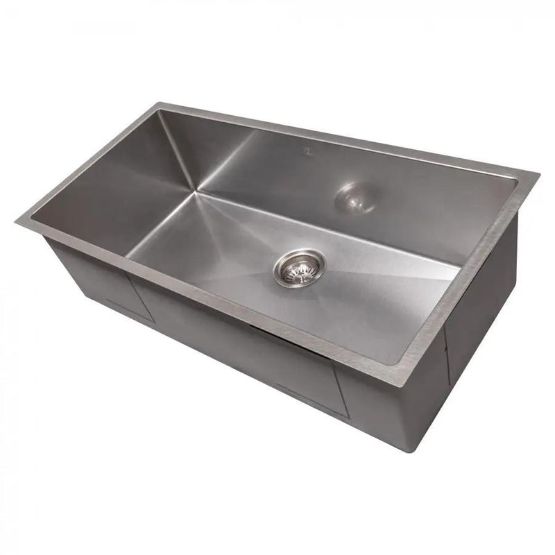 ZLINE 36" Undermount Single Bowl Sink DuraSnow Stainless Steel, SRS-36S by Farmhouse Kitchen and Bath