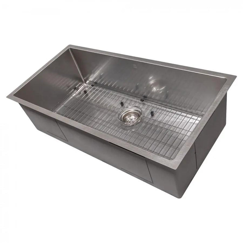 ZLINE 36" Undermount Single Bowl Sink DuraSnow Stainless Steel, SRS-36S by Farmhouse Kitchen and Bath