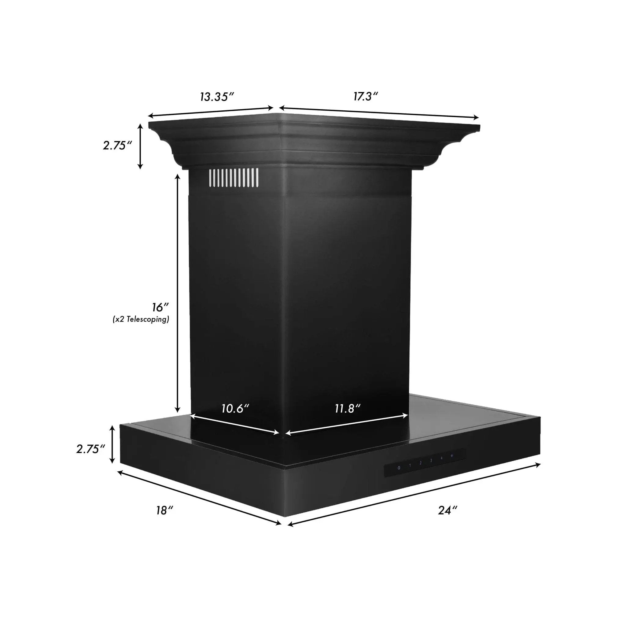 ZLINE 36" Wall Mount Range Hood, Black Stainless Steel, BSKENCRN-36 by Farmhouse Kitchen and Bath