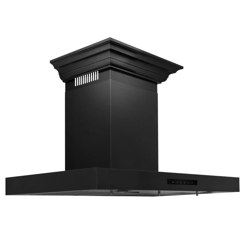 ZLINE 36" Wall Mount Range Hood, Black Stainless Steel, BSKENCRN-36 by Farmhouse Kitchen and Bath