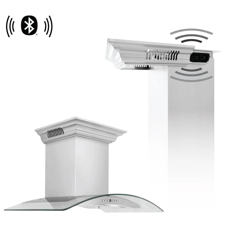 ZLINE 36" Wall Mount Range Hood, Bluetooth Speakers, KN4CRN-BT-36 by Farmhouse Kitchen and Bath