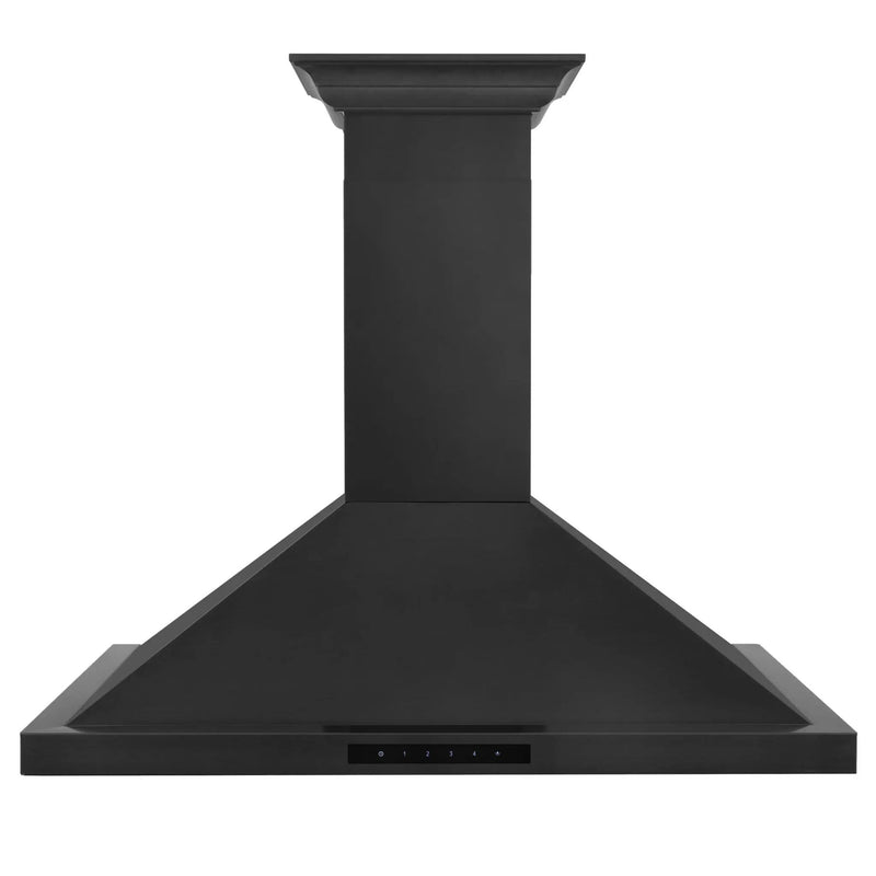 ZLINE 36" Wall Range Hood, Black Stainless, Crown Molding, BSKBNCRN-36 by Farmhouse Kitchen and Bath